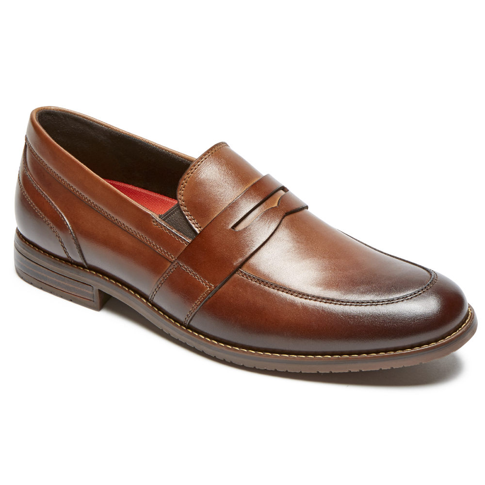 Rockport Loafers For Mens Brown - Style Purpose 3 Double Gore Penny - WY1790625